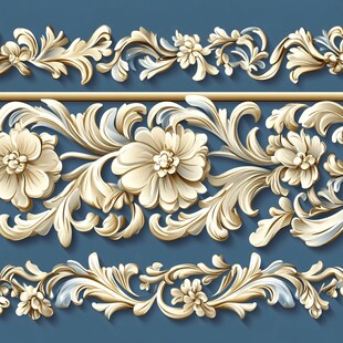 欧式古典浮雕花卉装饰图案