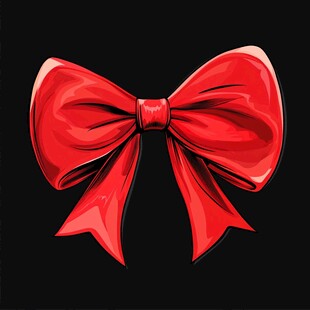 红色精美蝴蝶结插画