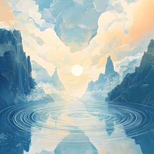 梦幻山水间的静谧湖景