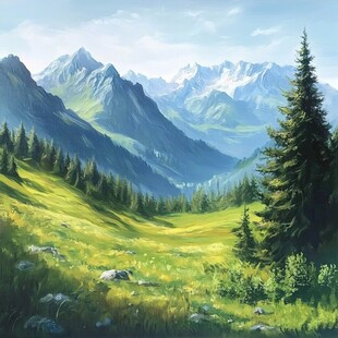 山间绿野 清新自然美景