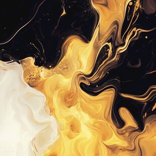黑金流体艺术抽象画面