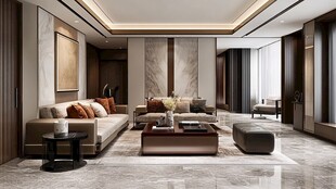 现代轻奢风客厅室内设计