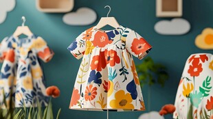 多彩花卉儿童裙挂饰展示