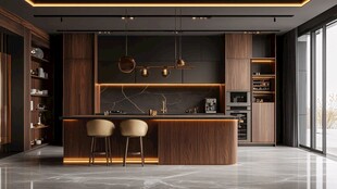 现代风格开放式厨房设计