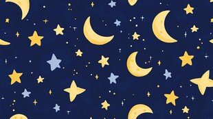 梦幻星月夜空图案设计