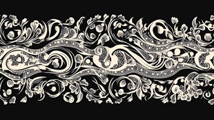 黑白花纹装饰图案