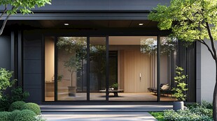 现代简约风住宅入户门景观