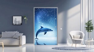 梦幻海豚星空门贴装饰
