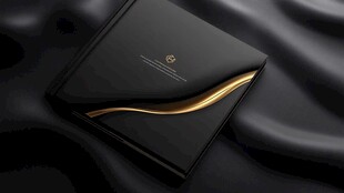 奢华黑金质感方形物件展示