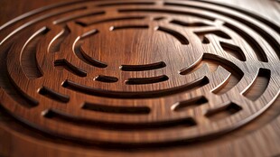 木质迷宫图案装饰盘