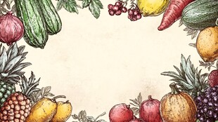 手绘果蔬边框图