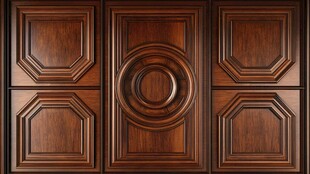 复古实木雕花橱柜门板