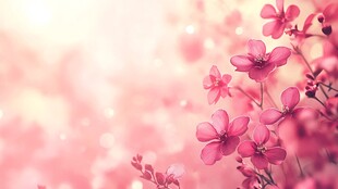浪漫粉色花卉梦幻背景图