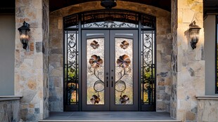 奢华铁艺双开门庭院入口