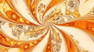 橙色旋绕抽象花纹图案