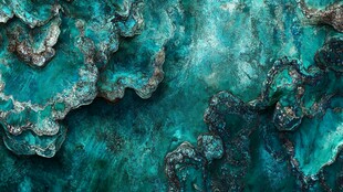 蓝绿色矿石纹理独特画面