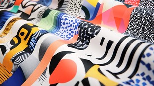 多彩时尚印花布料展示