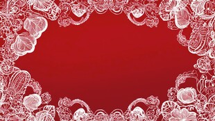红色背景蕾丝花纹装饰图
