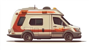 卡通风格的多功能露营房车