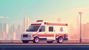 城市中的紧急医疗救护车