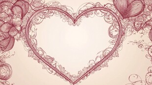 心形花边装饰浪漫背景图