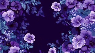 紫色花卉背景图案设计