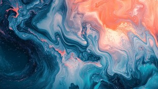 梦幻流体色彩抽象艺术画面