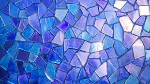 蓝色碎玻璃马赛克纹理