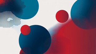 红蓝渐变圆形抽象艺术背景