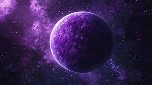 梦幻紫色星球的宇宙景象