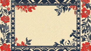 中式花卉边框复古装饰图案