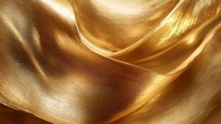 金色丝绸纹理特写