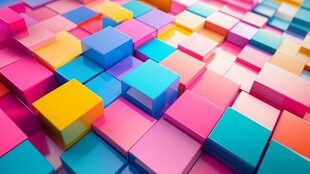多彩立体方块创意视觉