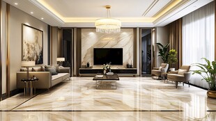 现代奢华客厅室内装修展示
