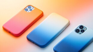 三款渐变色彩手机壳展示