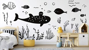 海底世界主题儿童房墙贴