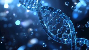 蓝色梦幻DNA分子结构图像