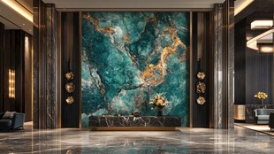 奢华大厅的瑰丽玉石背景墙