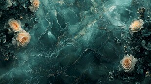 墨绿背景上的优雅白玫瑰