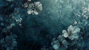 幽蓝花卉背景图