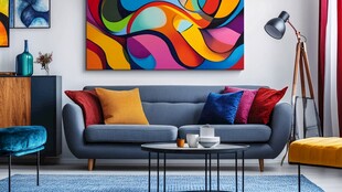 多彩现代风客厅软装布置