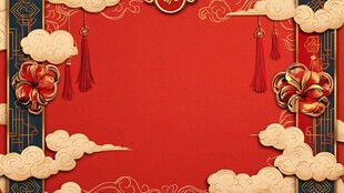 中式喜庆红色背景图