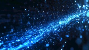 蓝色粒子流动科幻背景