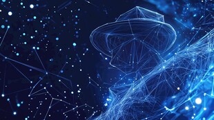 科技感星空下的抽象网络图形