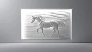 立体光影中的奔腾骏马