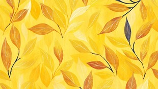 秋日黄叶水彩风背景图