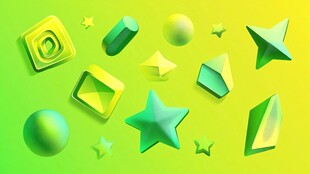 多彩立体几何图形创意展示