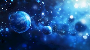 梦幻蓝色宇宙星球图景