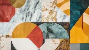 多彩几何拼接装饰图案