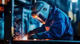 焊工专注作业瞬间